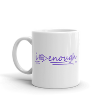 Load image into Gallery viewer, Dream Girls Conference 2021 Theme &quot;I Am More Than Enough&quot; White glossy mug w/purple lettering
