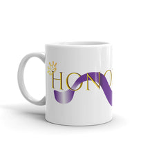 Load image into Gallery viewer, &quot;Honor Me&quot; Purple Ribbon White glossy mug
